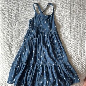 Blue Tiered Ruffled Sundress with Spaghetti Straps